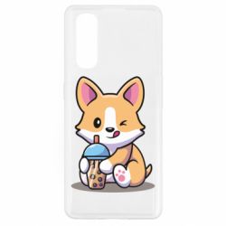 Чехол из раздела Собака Собачька пьет боба ти для Oppo Find X2 - FATLINE Чехол из раздела Собака Собачька пьет боба ти для Oppo Find X2