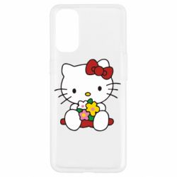 Чехол из раздела Hello Kitty Kitty с букетиком для Oppo Reno 4 - FATLINE Чехол из раздела Hello Kitty Kitty с букетиком для Oppo Reno 4