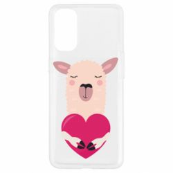 Чехол из раздела Лама Lama with heart для Oppo Reno 4 - FATLINE Чехол из раздела Лама Lama with heart для Oppo Reno 4
