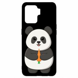 Чехол из раздела Панда Милая панда с морковкой для Oppo Reno 5 Lite - FATLINE Чехол из раздела Панда Милая панда с морковкой для Oppo Reno 5 Lite