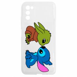 Чехол из раздела Лило и Стич Baby Yoda And Stitch для Samsung A03s - FATLINE Чехол из раздела Лило и Стич Baby Yoda And Stitch для Samsung A03s