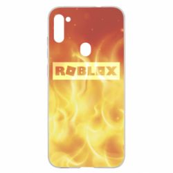 Чехол из раздела Roblox Logo and fire для Samsung A11/M11 - FATLINE Чехол из раздела Roblox Logo and fire для Samsung A11/M11