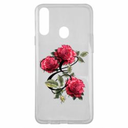 Чехол из раздела Авторские принты Буква Е с розами для Samsung A20s - FATLINE Чехол из раздела Авторские принты Буква Е с розами для Samsung A20s