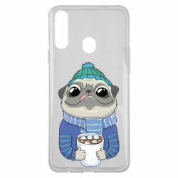 Чехол из раздела Собака Мопс любит кофе для Samsung A20s - FATLINE Чехол из раздела Собака Мопс любит кофе для Samsung A20s