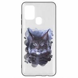 Чехол из раздела Авторские принты Рысь Дикая кошка для Samsung A21s - FATLINE Чехол из раздела Авторские принты Рысь Дикая кошка для Samsung A21s