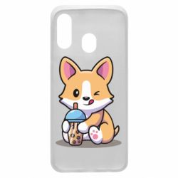 Чехол из раздела Собака Собачька пьет боба ти для Samsung A40 - FATLINE Чехол из раздела Собака Собачька пьет боба ти для Samsung A40