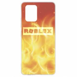 Чехол из раздела Roblox Logo and fire для Samsung S10 Lite - FATLINE Чехол из раздела Roblox Logo and fire для Samsung S10 Lite