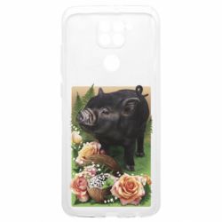 Чехол из раздела Авторские принты Black pig and flowers для Xiaomi Poco M3 - FATLINE Чехол из раздела Авторские принты Black pig and flowers для Xiaomi Poco M3