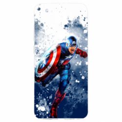 Чехол из раздела Мстители Captain America and splashes для Xiaomi Poco M3 - FATLINE Чехол из раздела Мстители Captain America and splashes для Xiaomi Poco M3