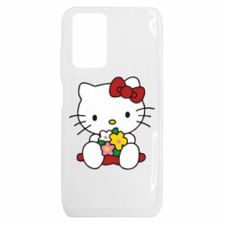 Чехол из раздела Hello Kitty Kitty с букетиком для Xiaomi Redmi 10 - FATLINE Чехол из раздела Hello Kitty Kitty с букетиком для Xiaomi Redmi 10