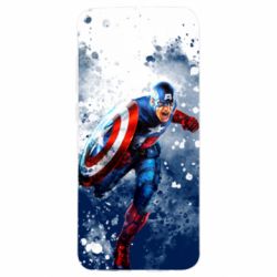 Чехол из раздела Мстители Captain America and splashes для Xiaomi Redmi 9T - FATLINE Чехол из раздела Мстители Captain America and splashes для Xiaomi Redmi 9T