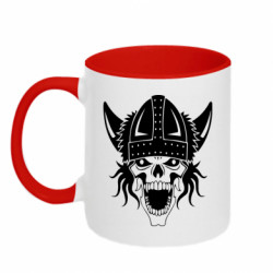Кружка двухцветная 320ml Череп с рогами - FATLINE Кружка двухцветная 320ml Череп с рогами