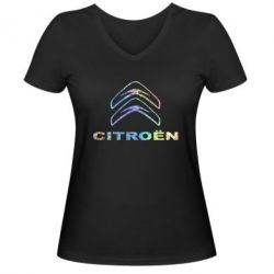 Жіноча футболка з V-подібним вирізом Citroen Голограма - FATLINE Жіноча футболка з V-подібним вирізом Citroen Голограма