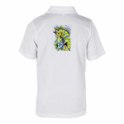 Дитяча футболка поло Collage with chameleon and succulents - FATLINE Дитяча футболка поло Collage with chameleon and succulents