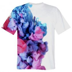Мужская 3D футболка Colorful smoke