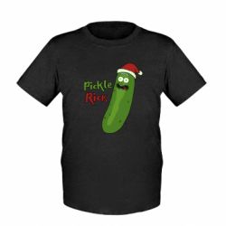 Детская футболка Cucumber Rick in a Christmas hat - FATLINE Детская футболка Cucumber Rick in a Christmas hat