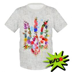 Дитяча футболка 3D Квітучий Герб Льон