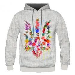 Чоловіча 3D худі Квітучий Герб Льон