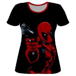 Жіноча 3D футболка Deadpool shoots - FATLINE Жіноча 3D футболка Deadpool shoots