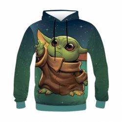 Детская 3D худи Cute Baby Yoda - FATLINE Детская 3D худи Cute Baby Yoda