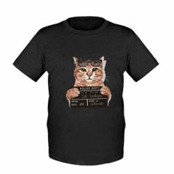 Детская футболка Arrested cat - FATLINE Детская футболка Arrested cat