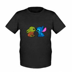 Детская футболка Baby Yoda And Stitch - FATLINE Детская футболка Baby Yoda And Stitch