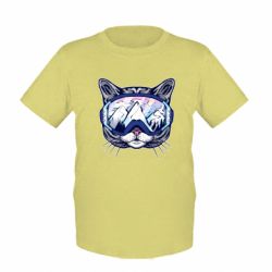 Дитяча футболка Snowboard Cat
