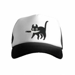 Детская кепка-тракер Cat with a knife - FATLINE Детская кепка-тракер Cat with a knife