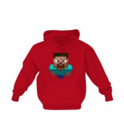 Дитяча толстовка на флісі червона (L) Steve from Minecraft  - FATLINE
