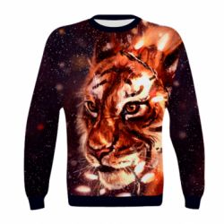 Детский 3D свитшот Тигр и гирлянда