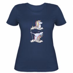 Женская футболка До и После Вина Единорог - FATLINE Женская футболка До и После Вина Единорог