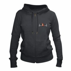 Женская худи на молнии Dog and pulse - FATLINE Женская худи на молнии Dog and pulse