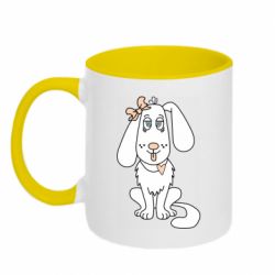 Кружка двухцветная 320ml Dog with a bow - FATLINE Кружка двухцветная 320ml Dog with a bow