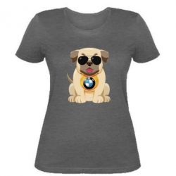Женская футболка Dog with a collar BMW - FATLINE Женская футболка Dog with a collar BMW