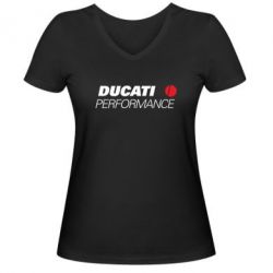 Женская футболка с V-образным вырезом Ducati Perfomance