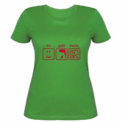 Женская футболка Eat Sleep Roblox - FATLINE Женская футболка Eat Sleep Roblox