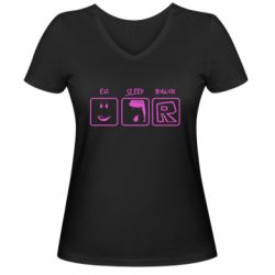 Женские футболки с V-образным вырезом - FATLINE