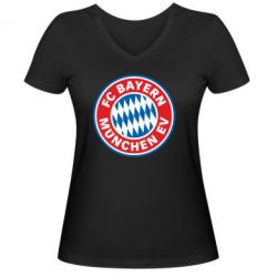 Жіноча футболка з V-подібним вирізом FC Bayern Munchen - FATLINE Жіноча футболка з V-подібним вирізом FC Bayern Munchen