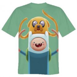 Чоловіча 3D футболка Finn and Jake Art