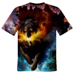 Чоловіча 3D футболка Fire wolf