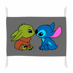 Флаг Baby Yoda And Stitch - FATLINE Флаг Baby Yoda And Stitch