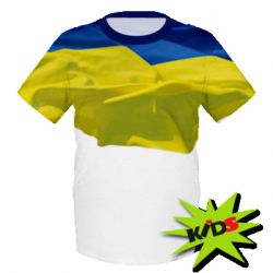 Детская 3D футболка Flag of Ukraine - FATLINE Детская 3D футболка Flag of Ukraine