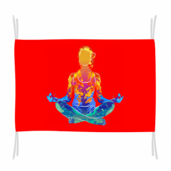 Флаг Йога, девушка медитирует - FATLINE Флаг Йога, девушка медитирует