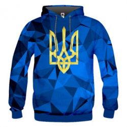 Чоловіча 3D худі Герб України Poly