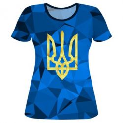 Жіноча 3D футболка Герб України Poly