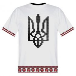 Мужская 3D футболка Герб Украины Вишиванка - FATLINE Мужская 3D футболка Герб Украины Вишиванка