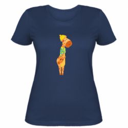 Женская футболка Giraffe in a scarf - FATLINE Женская футболка Giraffe in a scarf