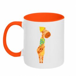 Кружка двухцветная 320ml Giraffe in a scarf
