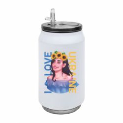 Термобанка 350ml Girl and the inscription I love Ukraine