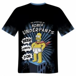 Мужская 3D футболка Гомер Симпсон - FATLINE Мужская 3D футболка Гомер Симпсон